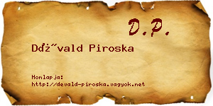 Dévald Piroska névjegykártya